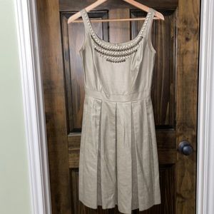 Shiny Taupe Antonio Melani Pleated Dress